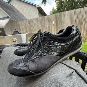 ▶️ COACH ◀️ Kodie Canvas All Black Shoes  6